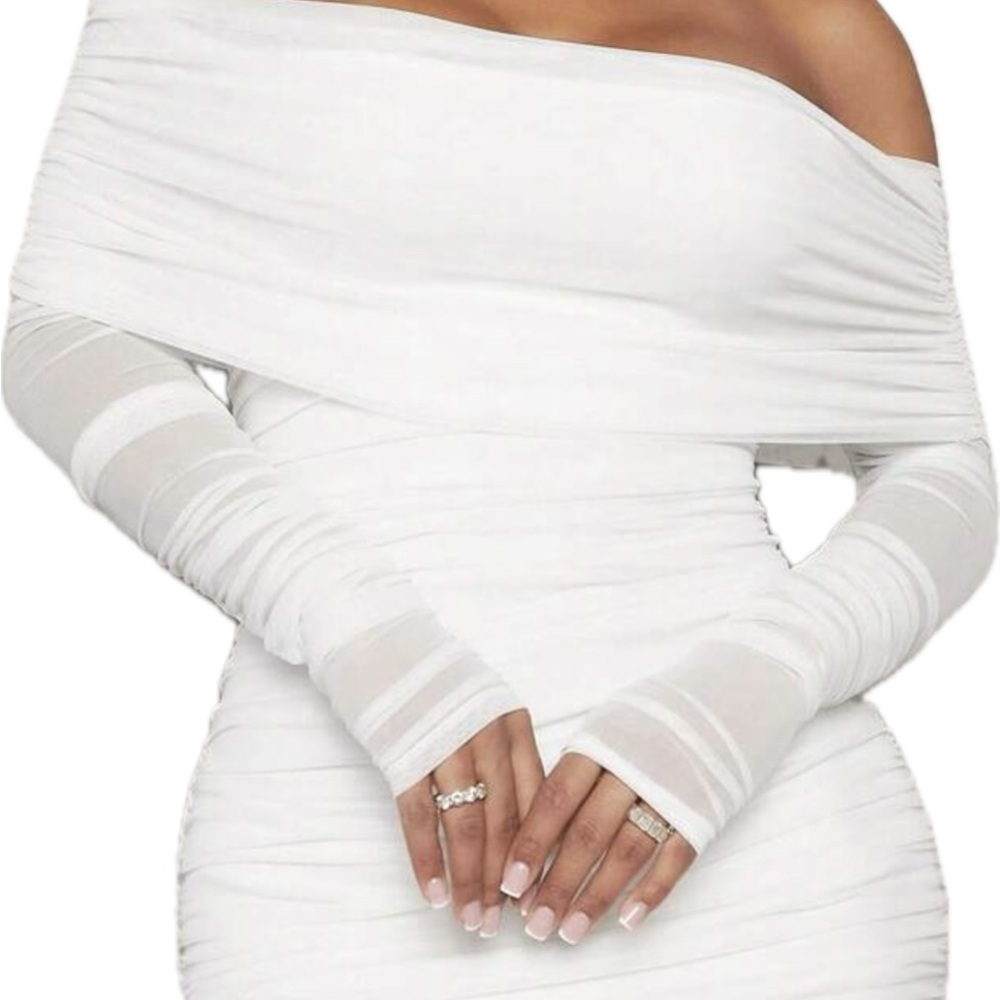 Elegant Off-Shoulder White Dress
